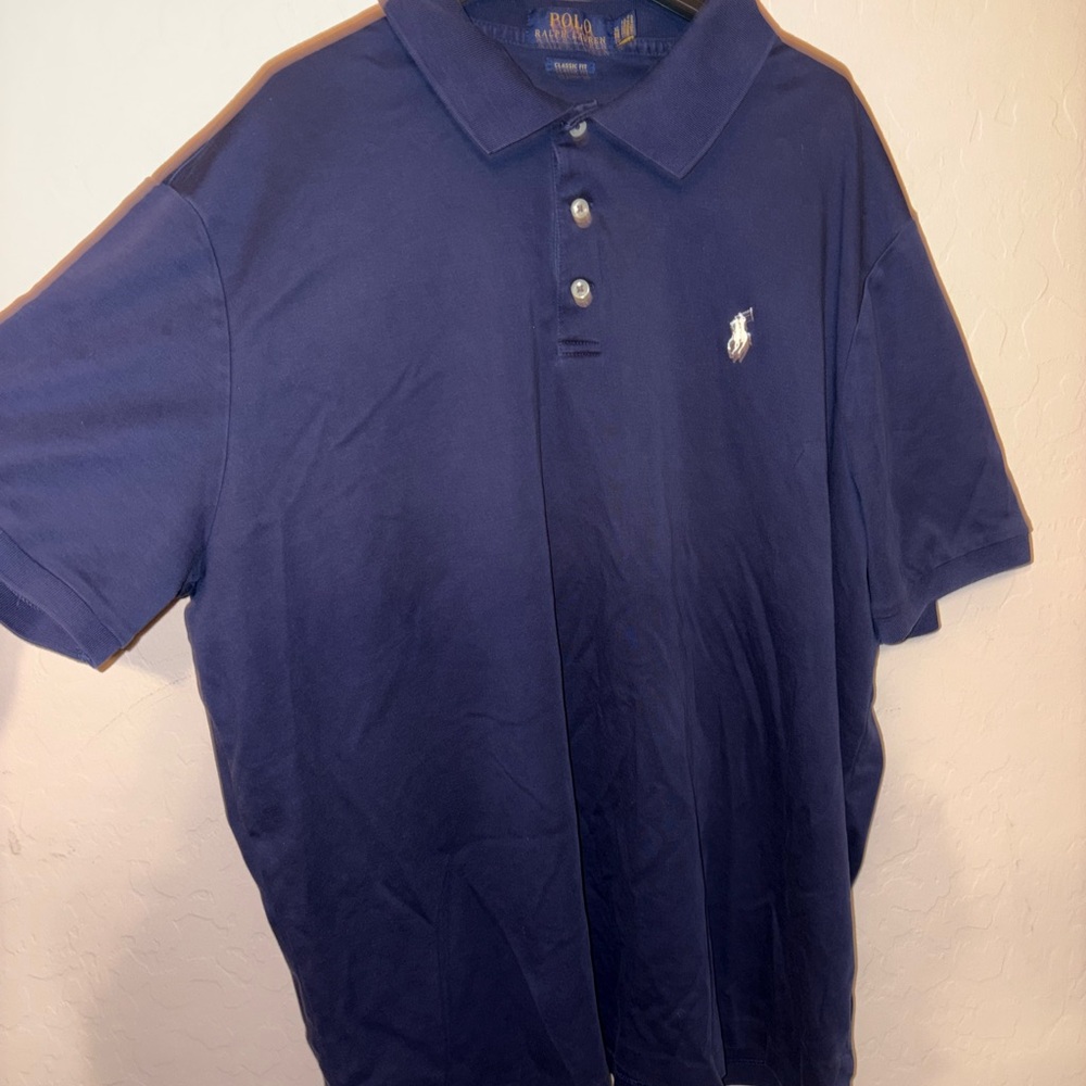 Ralph Lauren Blue Polo Shirt Classic Design